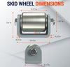 2" WELD ON TRAILER SKID WHEELS, HD ROLLER, STEEL WHEEL, - 2 PACK