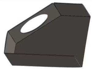WELD ON STEEL LIGHT BOX HOUSING, CORNER 45* FOR 2" ROUND MARKER LIGHT, 4.75" LONG - LEFT SIDE, DS