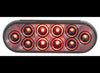6-7/16" X 2-5/16" OVAL LED TRAILER TAIL LIGHT, STOP, TURN, 10 DIODE, CLEAR LENS, RED DIODES