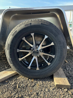 205/75R15 SPORT HAVEN ALUMINUM SPARE TIRE & WHEEL - ALUMINUM/BLACK EDGE - 5 LUG X 4.5 , 5X4.5