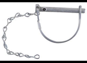 COUPLER SNAPPER SAFETY PIN W/ CHAIN, 5/16" PIN DIAMETER, 2-1/2" LONG, ZINC - ROUND