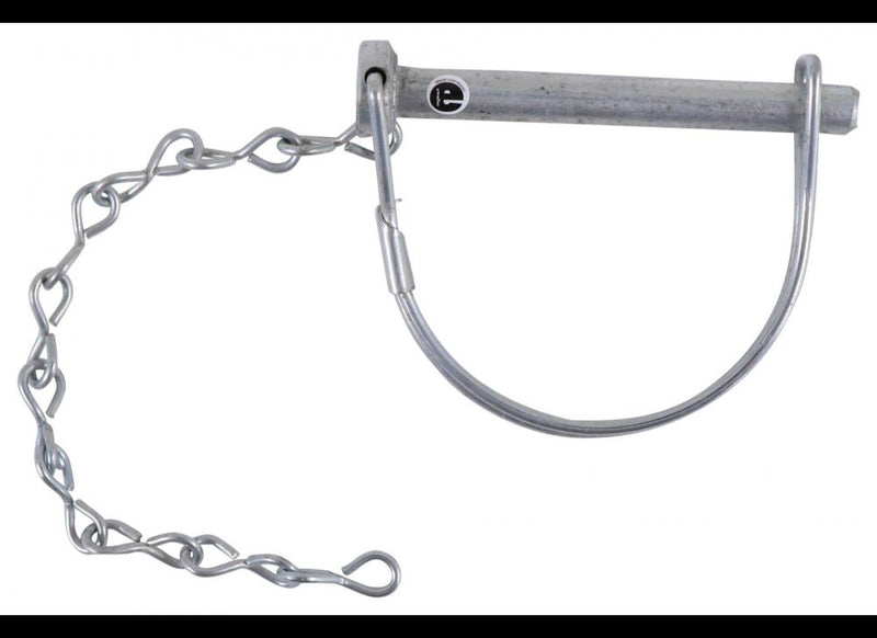 COUPLER SNAPPER SAFETY PIN W/ CHAIN, 5/16" PIN DIAMETER, 2-1/2" LONG, ZINC - ROUND