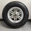 225/75R15 NOVAE ALUMINUM SPARE TIRE & WHEEL - SILVER SPLIT 6 SPOKE SIDEWINDER, 6 LUG, 6X5.5 - LRE