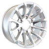 225/75R15 NOVAE ALUMINUM SPARE TIRE & WHEEL - SILVER 12 SPOKE AVALANCHE, 6 LUG, 6X5.5 - LRE
