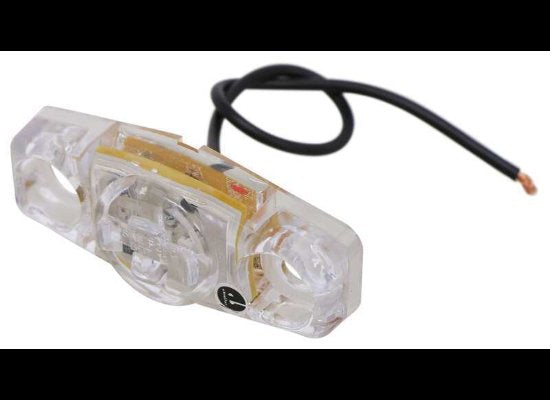 MINI RED LED CLEARANCE OR SIDE MARKER LIGHT, 3 DIODE, CLEAR LENS 2-1/2"Lx1-1/8"W