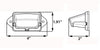 LED LICENSE PLATE LIGHT, SUBMERSIBLE, 3 DIODE, GRAY HOUSING, CLEAR LENS, 2 WIRE, 4"L X 1-15/16"W