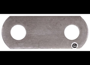 SHACKLE STRAP 2" ON CENTER, OVERALL DIMENSIONS, 3-1/4"L X 1-1/4", 9/16" HOLES