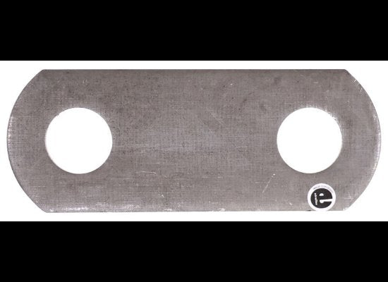 SHACKLE STRAP 2" ON CENTER, OVERALL DIMENSIONS, 3-1/4"L X 1-1/4", 9/16" HOLES