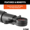 CURT 6-WAY ROUND SOCKET CIRCUIT TESTER, LED FOR VEHICLE END