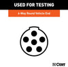 CURT 6-WAY ROUND SOCKET CIRCUIT TESTER, LED FOR VEHICLE END