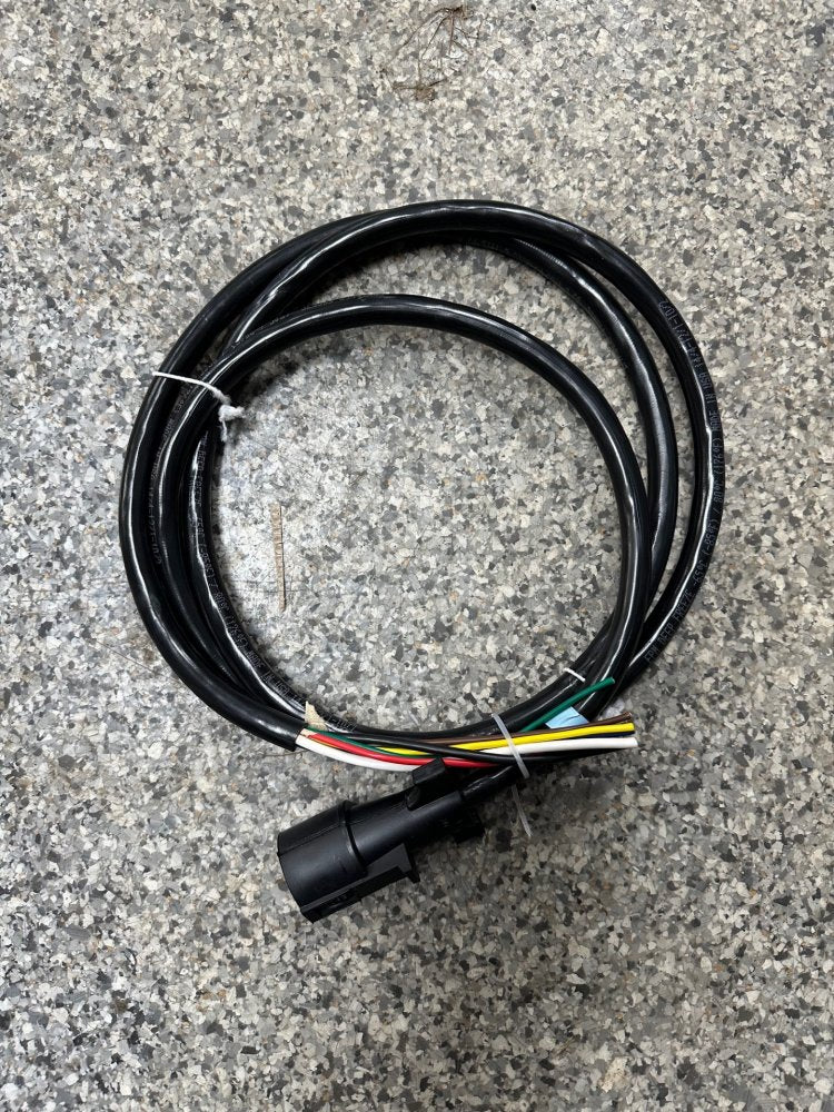7-WAY RV / SAE CONNECTOR WITH MOLDED CABLE / HARNESS AND WIRING, TRAILER END, 8' LONG