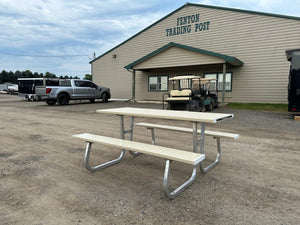 ALUMA PICNIC TABLE, 6' 2 SIDED - ALUMINUM 6'L 2-SIDED, TAN