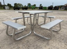 ALUMA PICNIC TABLE, 4' 4 SIDED - ALUMINUM 4'L 4-SIDED, PEWTER