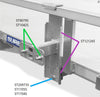 SURE-TRAC SPARE TIRE HOLDER, MOUNT, BOLT ON, STEEL - FOR ALUMINUM TUBE TOP TRAILERS