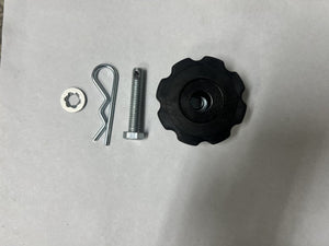 SURE-TRAC CAR HAULER REMOVABLE FENDER KNOB, 3/8-16, 2.5" RUBBER COATED - COMPLETE WITH FASTENERS