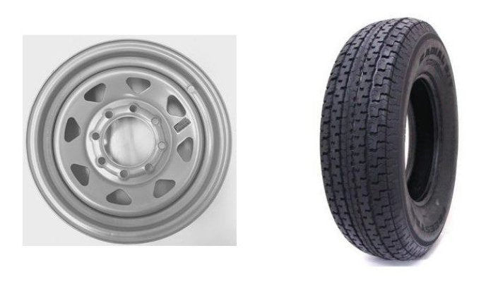 235/80R16 SPARE TIRE - SILVER SPOKE W/GRANDFORCE TIRE - 8 LUG - LRE