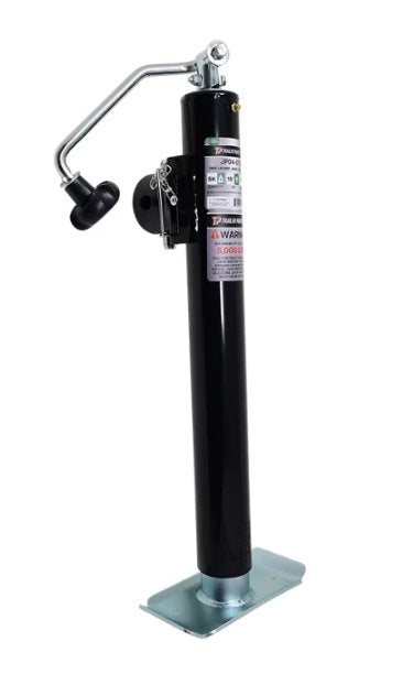 TPP PIPE MOUNT JACK, TOP WIND, 15" LIFT 3K LIFT , 5K SUPPORT, WELD ON, BRACKET HEIGHT 15"