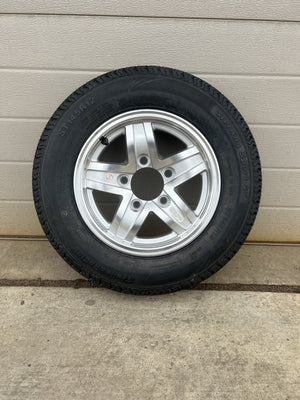 145/R12 ALUMINUM SILVER 5-LUG SPARE TIRE ASSEMBLY