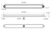 LED TRAILER TAIL LIGHT, ID BAR, RED LED AND WHITE LED UTILITY LIGHT, 17 DIODE, 15-1/2"X1"