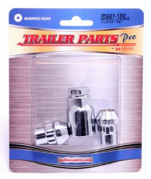 TPP - TRAILER WHEEL BOLT LOCK SET 1/2"-20, INCLUDES 2 WHEEL LOCKS AND 1 KEY