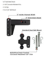 BULLETPROOF HITCHES 2-BALL MOUNT FOR 3" HITCH, 4" DROP, 4" RISE - 36K