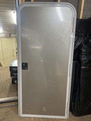 USED REPLACEMENT SIDE DOOR ASSEMBLY, 33"X70", PEWTER