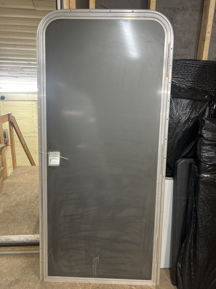 USED REPLACEMENT SIDE DOOR ASSEMBLY, 35"X72", CHARCOAL