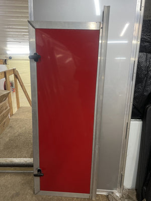 USED REPLACEMENT DOOR ASSEMBLY, 23"X60", RED, ALUMINUM FRAME