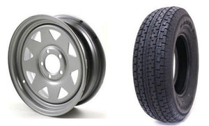 205/75R15 SPARE TIRE - SILVER SPOKE, 5 ON 4.5, 5X4.5, LRD - GRANDFORCE