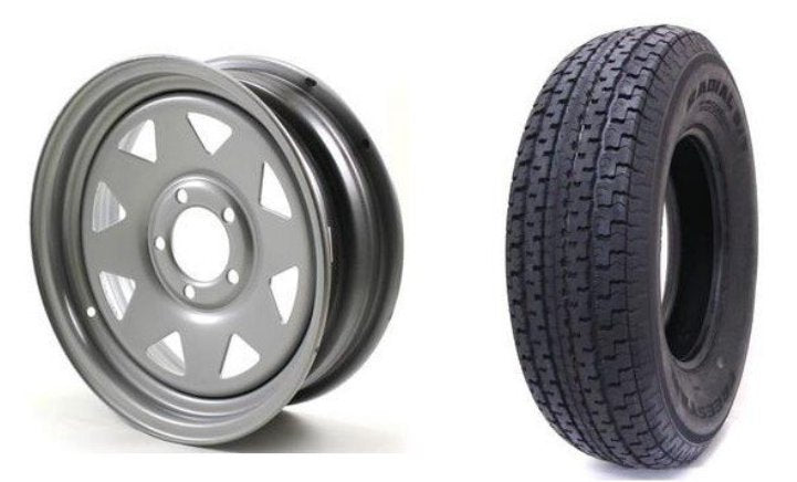 205/75R15 SPARE TIRE - SILVER SPOKE, 5 ON 4.5, 5X4.5, LRD - GRANDFORCE