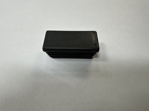 1" X 2" SQUARE PLASTIC END CAP, BLACK PLASTIC FOR CROSS LADDER RACKS - TUBE END CAP