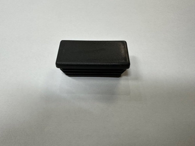 1" X 2" SQUARE PLASTIC END CAP, BLACK PLASTIC FOR CROSS LADDER RACKS - TUBE END CAP