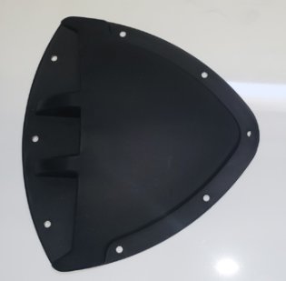 STEALTH HALF MOON AIR VENT, BLACK, FOR EXTERIOR ENCLOSED