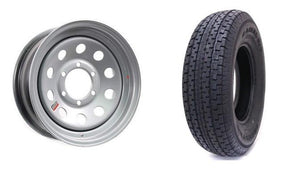 225/75R15 SPARE TIRE - SILVER MOD 6 LUG 6X5.5 6 ON 5.5 , LRE - GRANDFORCE