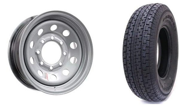 235/80R16 SPARE TIRE - SILVER MOD 8 LUG 8X6.5 LRE - GRANDFORCE