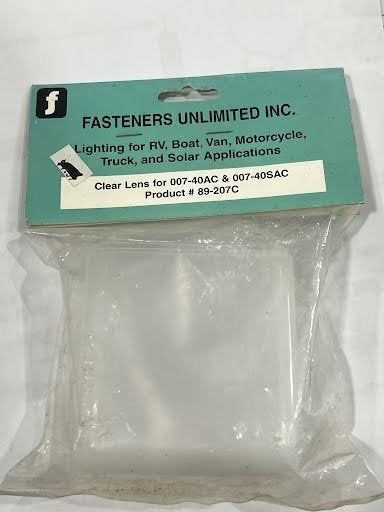 CLEAR LENS FOR 007-40AC & 007-40SAC, FASTENERS UNLIMITED