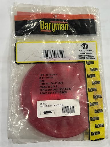 BARGMAN TAIL LIGHT REPLACEMENT LENS #11 SERIES, RED