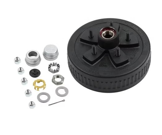 10" DEXTER BRAKE DRUM / HUB LOADED COMPLETE ASSEMBLY, 5 LUG, 5X5, 1/2" STUD, 3.5K 10" X 2-1/4"