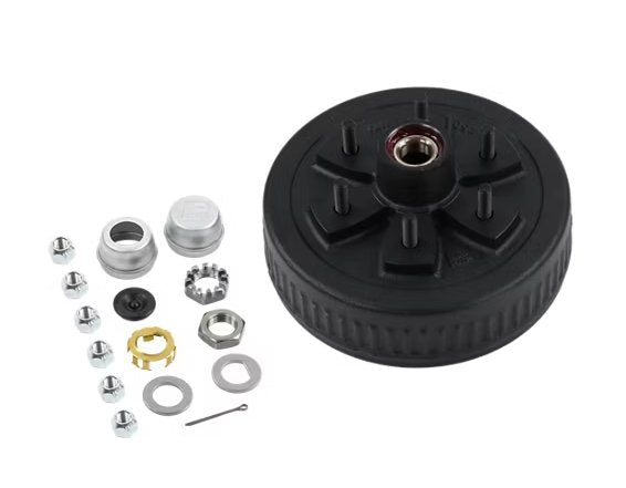 10" DEXTER BRAKE DRUM / HUB LOADED COMPLETE ASSEMBLY, 6 LUG, 6X6.5, 1/2" STUD, 3.5K 10" X 2-1/4"