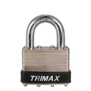 TRIMAX DUAL LOCKING 50MM SOLID STEEL LAMINATED PADLOCK WITH 1-1/8" X 5/16"