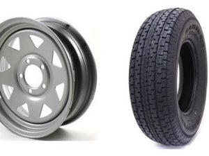 225/75R15 SPARE TIRE - SILVER SPOKE 6 LUG 6X5.5 - GRANDFORCE