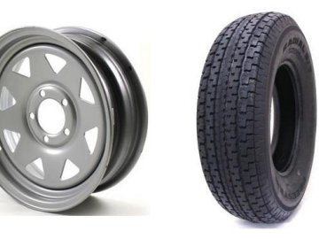 225/75R15 SPARE TIRE - SILVER SPOKE 6 LUG 6X5.5 - GRANDFORCE