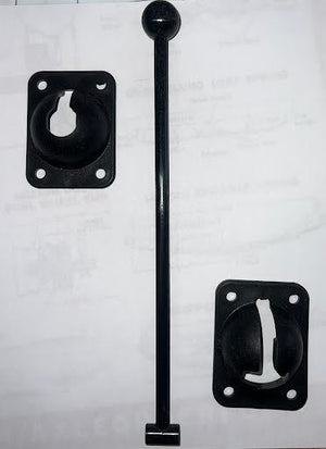 10" DOOR HOLDBACK, PLASTIC, BLACK
