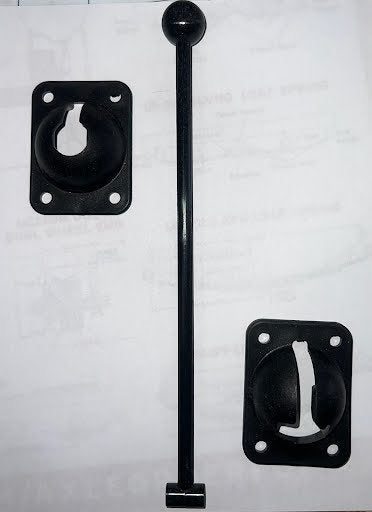 10" DOOR HOLDBACK, PLASTIC, BLACK