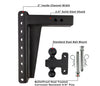 BULLETPROOF HITCHES 2-BALL MOUNT FOR 2-1/2" HITCH, 12" DROP, 12" RISE - 22K