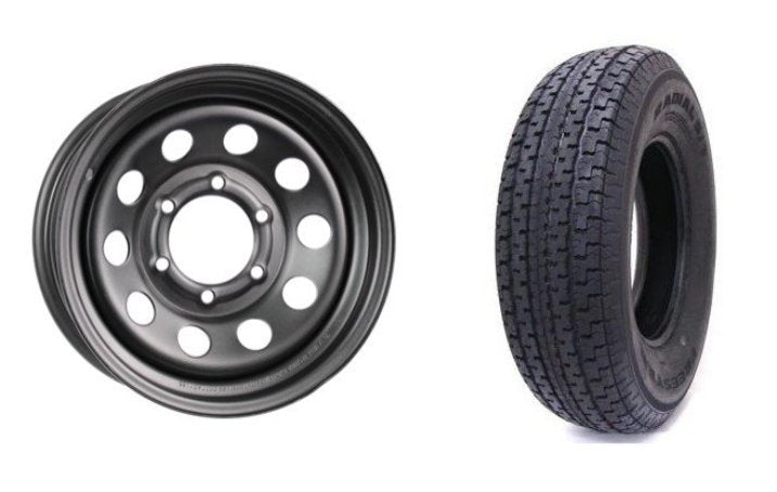 225/75R15 SPARE TIRE - GRANDFORCE - BLACK MOD, 6 LUG 6X5.5 , 6 ON 5.5 LRD