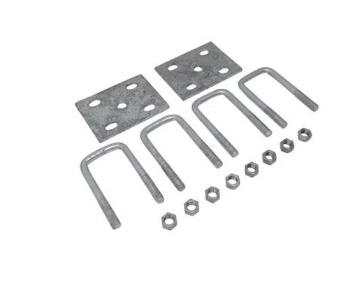 GALVANIZED SQUARE U-BOLT KIT 2K - 3.5K, FOR 2" SQUARE AXLE TUBE 1/2"-20 DIA, 4-5/16" L - RETAIL PACK