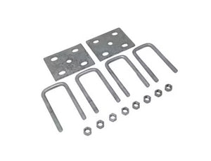 GALVANIZED SQUARE U-BOLT KIT 2K - 3.5K, FOR 2" SQUARE AXLE TUBE 1/2"-20 DIA, 5-1/2" L - RETAIL PACK