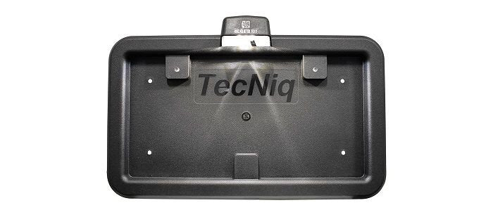 LICENSE PLATE FRAME, BLACK PLASTIC, FOR TRAILER OR RV - NO LIGHT