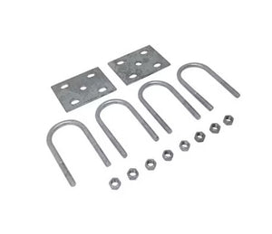 GALVANIZED ROUND U-BOLT KIT 3.5K, FOR 2-3/8" ROUND AXLE TUBE, 1/2"-20 DIA, 5-3/8" L - RETAIL PACK